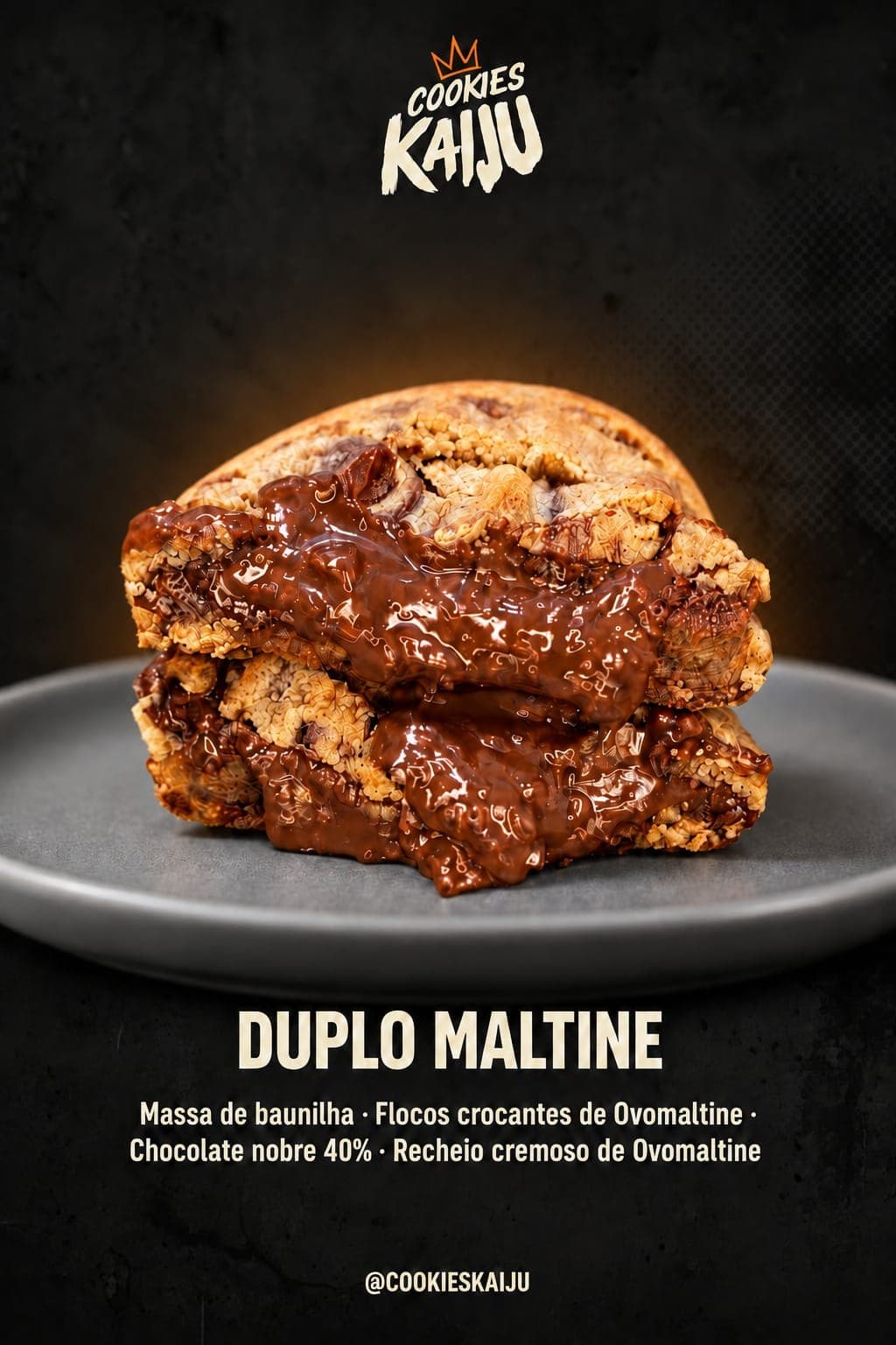 Cartaz do cookie Duplo Maltine da Cookies Kaiju