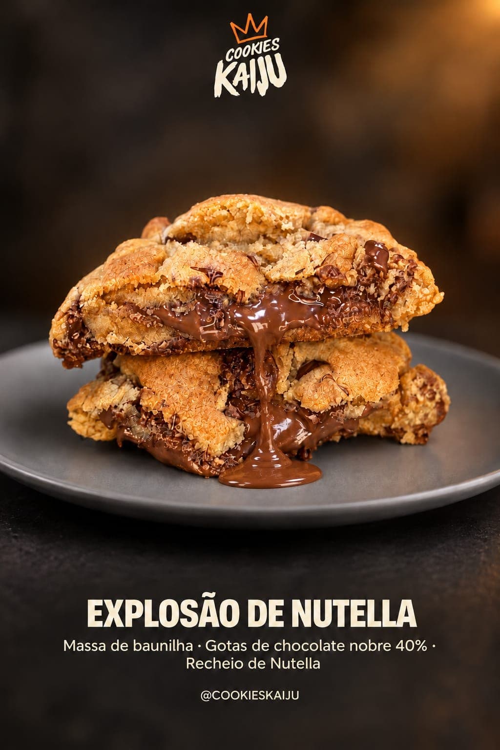Cartaz do cookie Explosão de Nutella da Cookies Kaiju